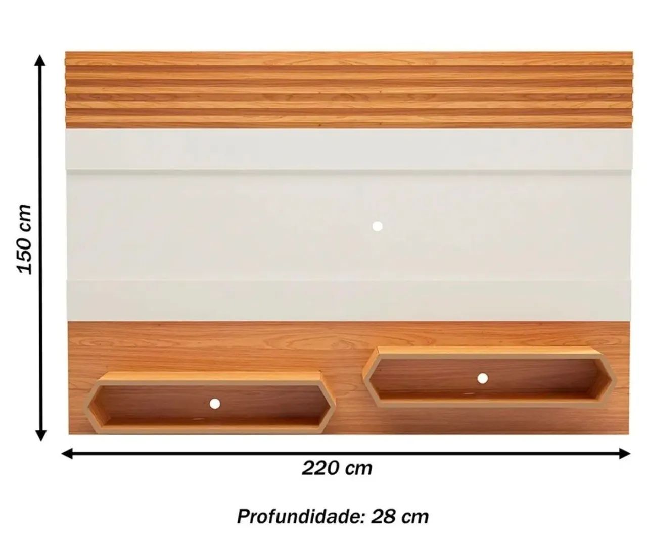 Painel para TV Até 65 Polegadas 2 Nichos Off White/Freiió - Dalla Costa - Foto 3