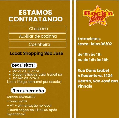 Vagas Shopping São José