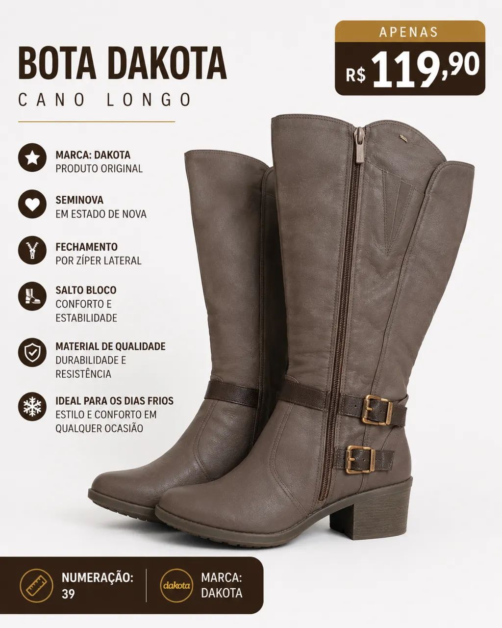 Bota Dakota Cano Longo