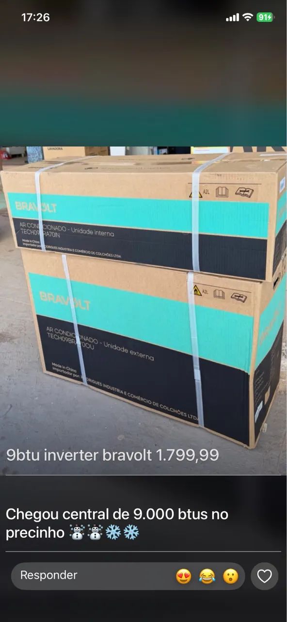Central de ar 9 mil Btus $1800