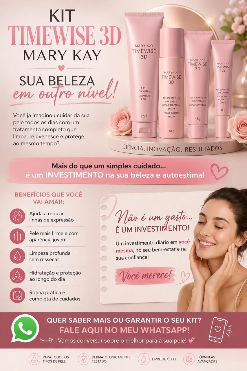 ? INVISTA NA SUA BELEZA COM O KIT TIMEWISE® 3D MARY KAY ? 
