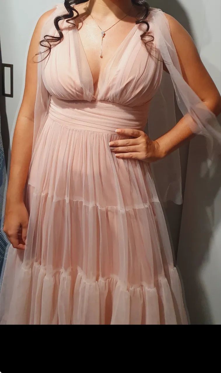 Vestido Longo Rosê/ Rosa Chá (Tânia Bastos) - Foto 3