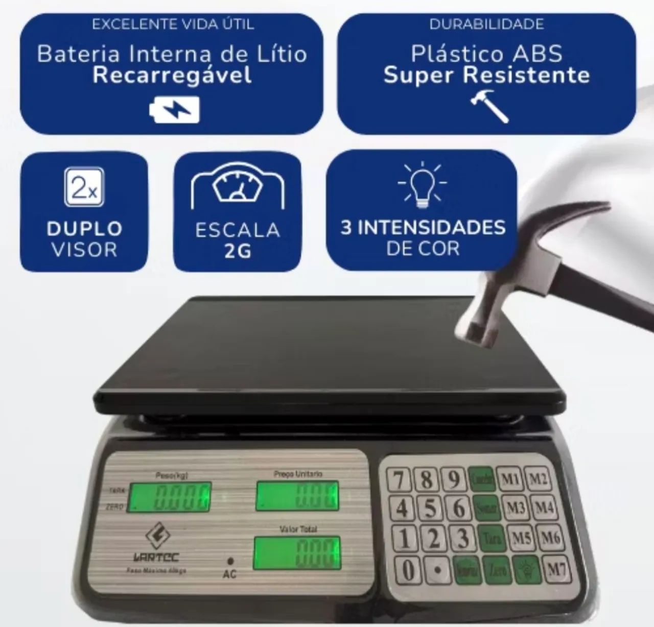Balança digital 40 kg Black Style com bateria  - Foto 3