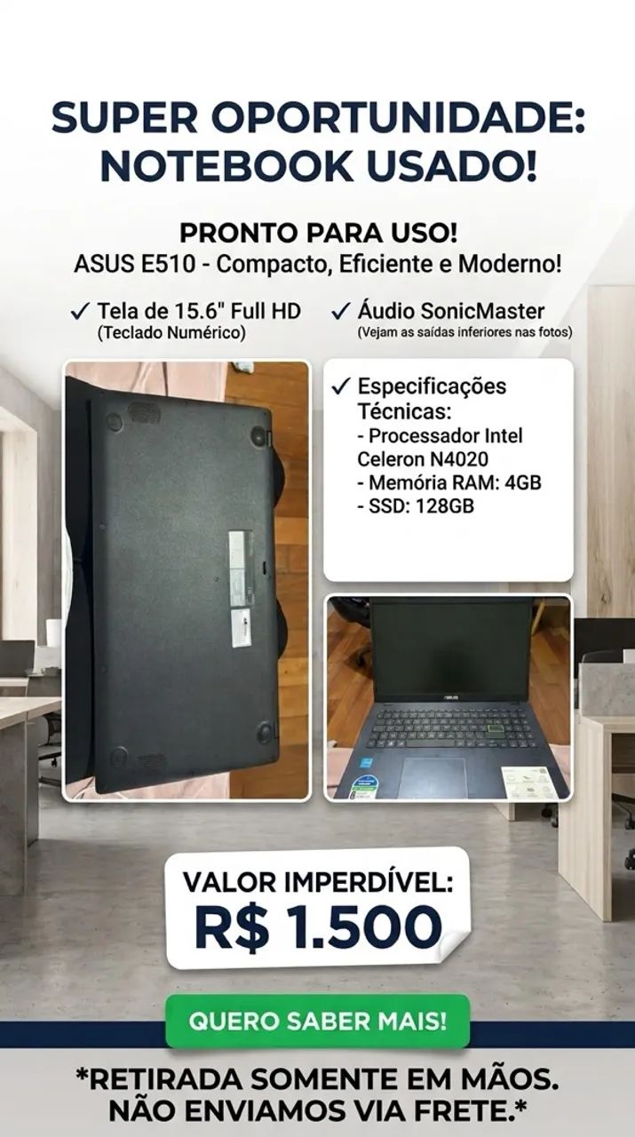 Notebook Asus E510 - Foto 4