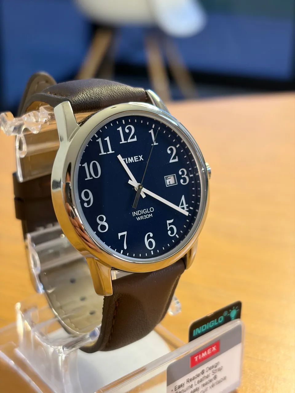 Relógio Timex Americano - Easy Reader - 38mm pulseira em couro Indiglo - Foto 5