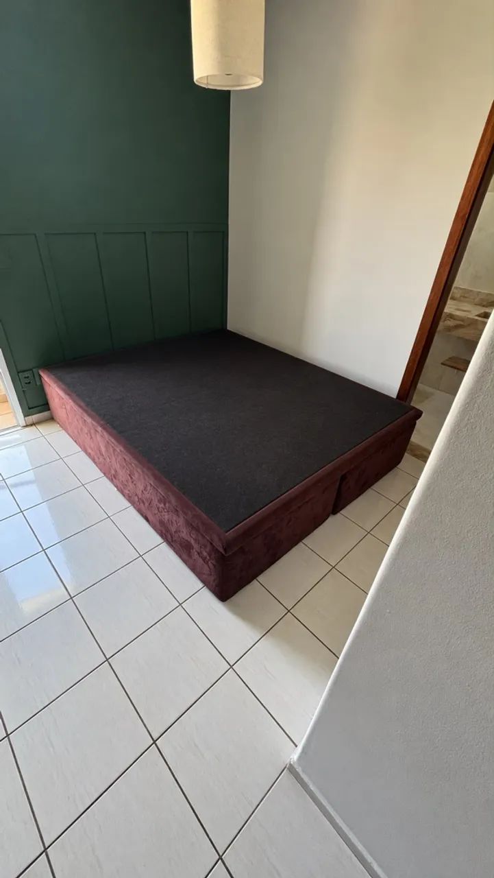 Base Cama Box Baú Queen Marrom 