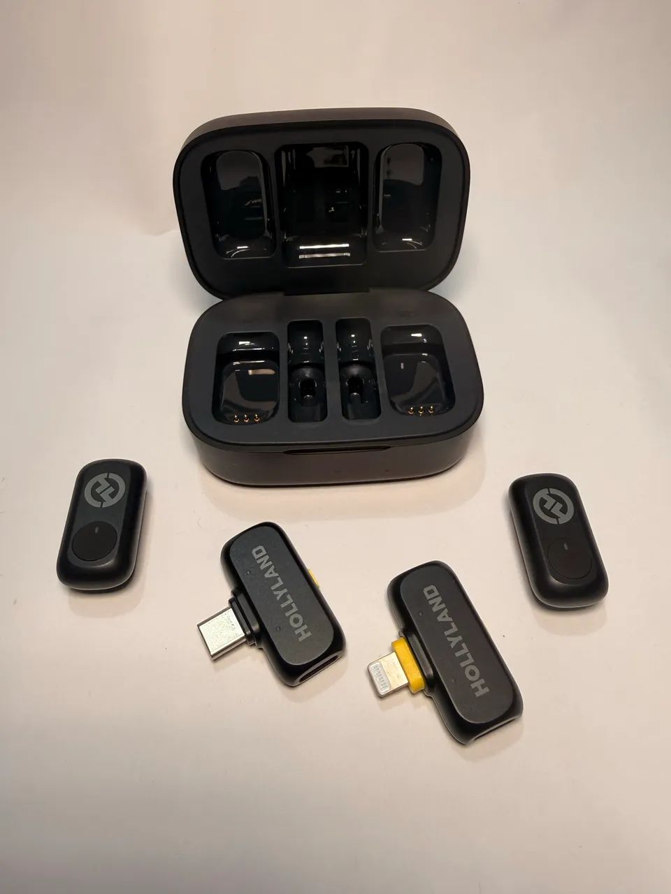 Microfone Hollyland Lark A1Duo Combo Duplo - USB C e Lightning (Preto)