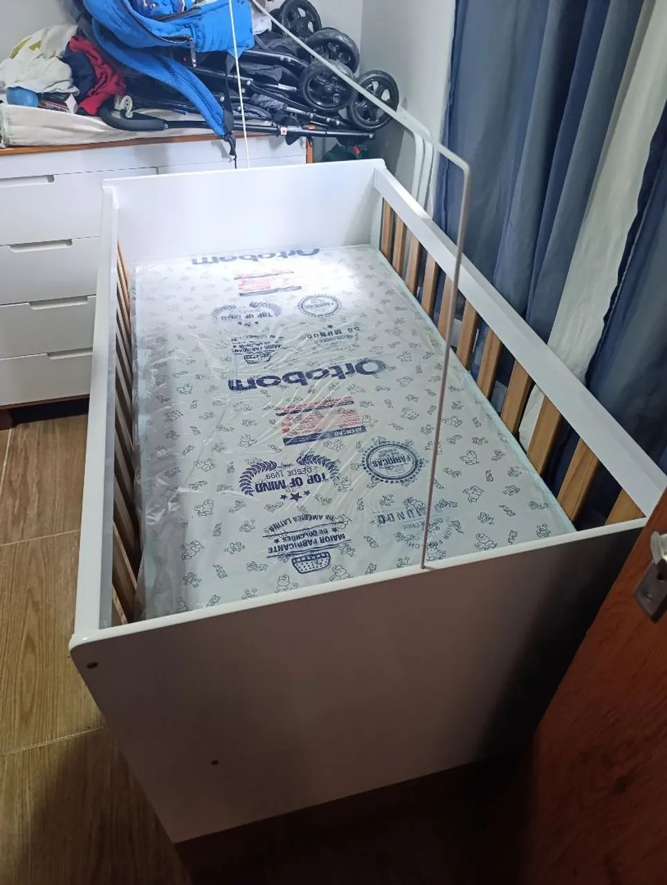 Berço americano 3 em 1 estado de zero nunca foi usando + o colchão da Ortobom  - Foto 5