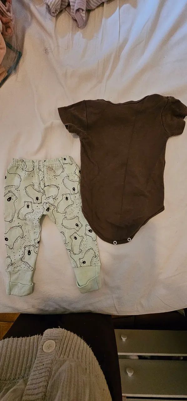 Conjuto 3 a 6 meses algodão  - Foto 2