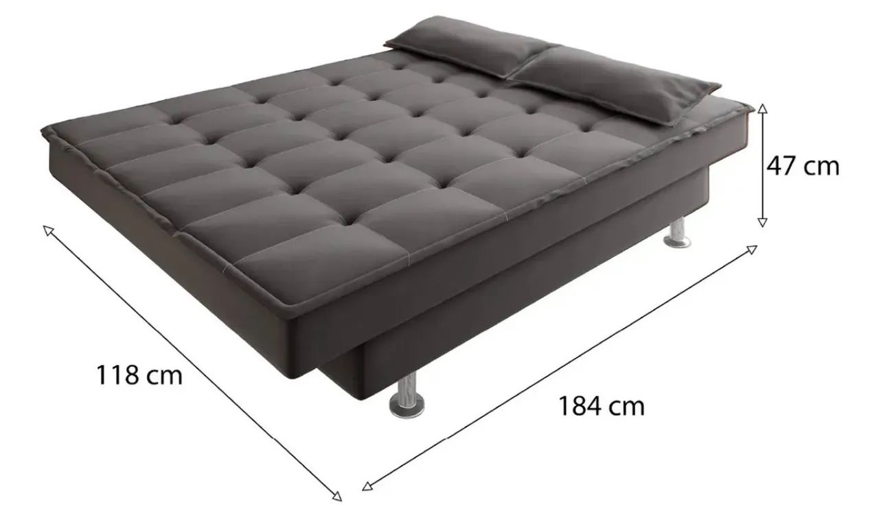 Sofá cama seminovo com almofadas - Foto 3
