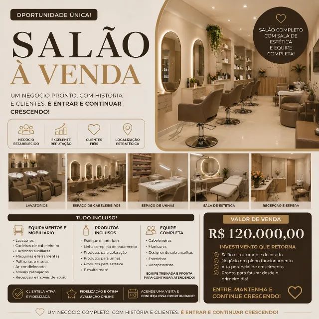 VENDO SALÃO DE BELEZA E ESTÉTICA 