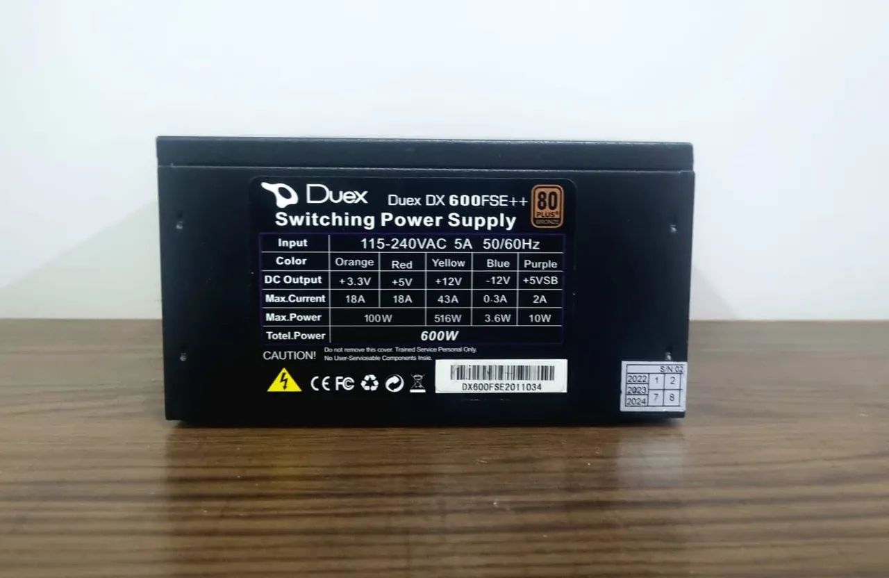 Fonte Duex Atx 600w Full Modular 80 Plus  - Foto 3