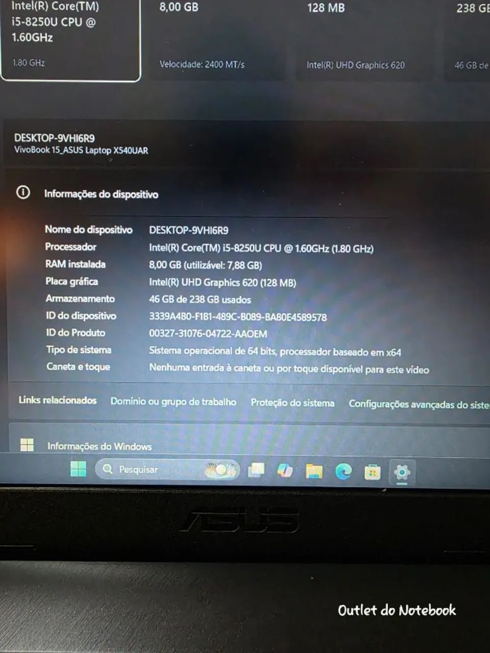 Notebook Asus X530 Pronto pra uso ! Windows e Office  - Foto 3