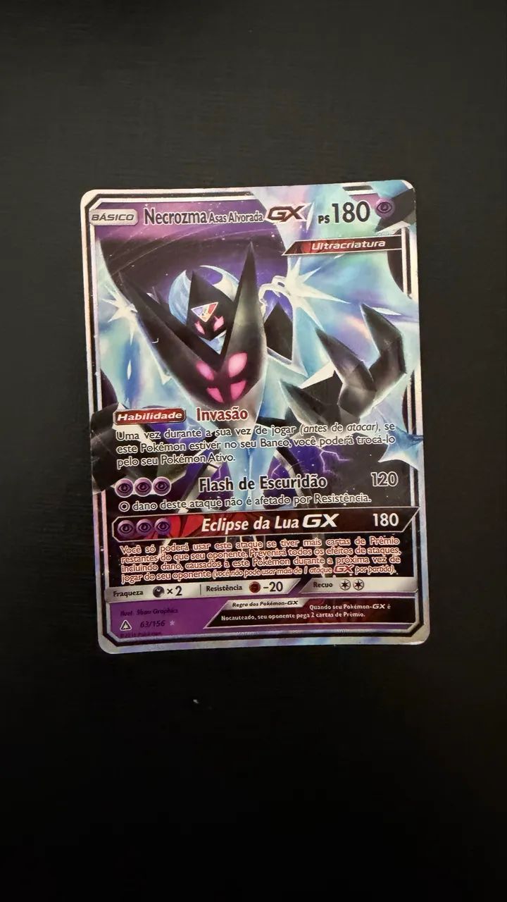 Carta Necrozma asas alvorada GX 