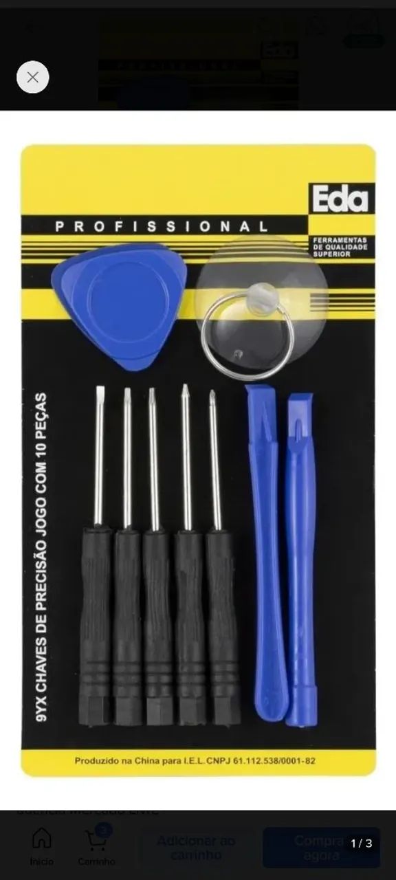 Kit ferramentas de eletrônicos 10 peças chaves TORX