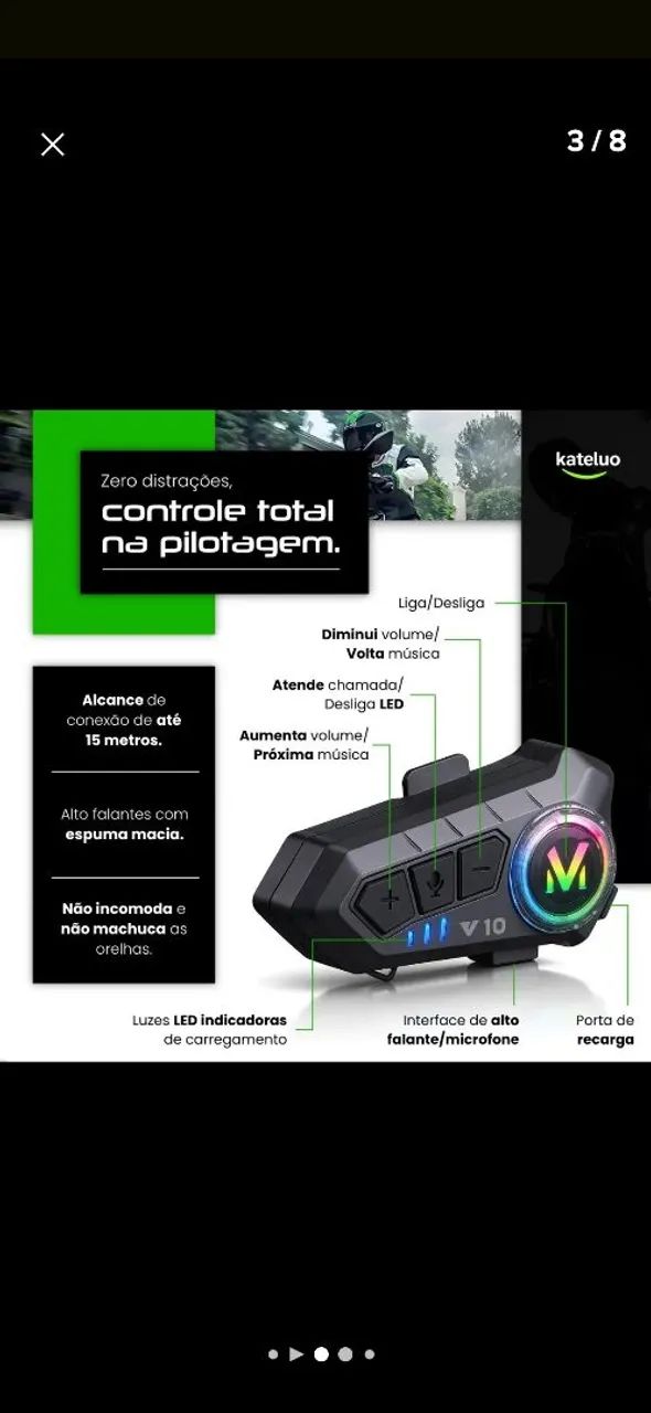 Fone para capacete