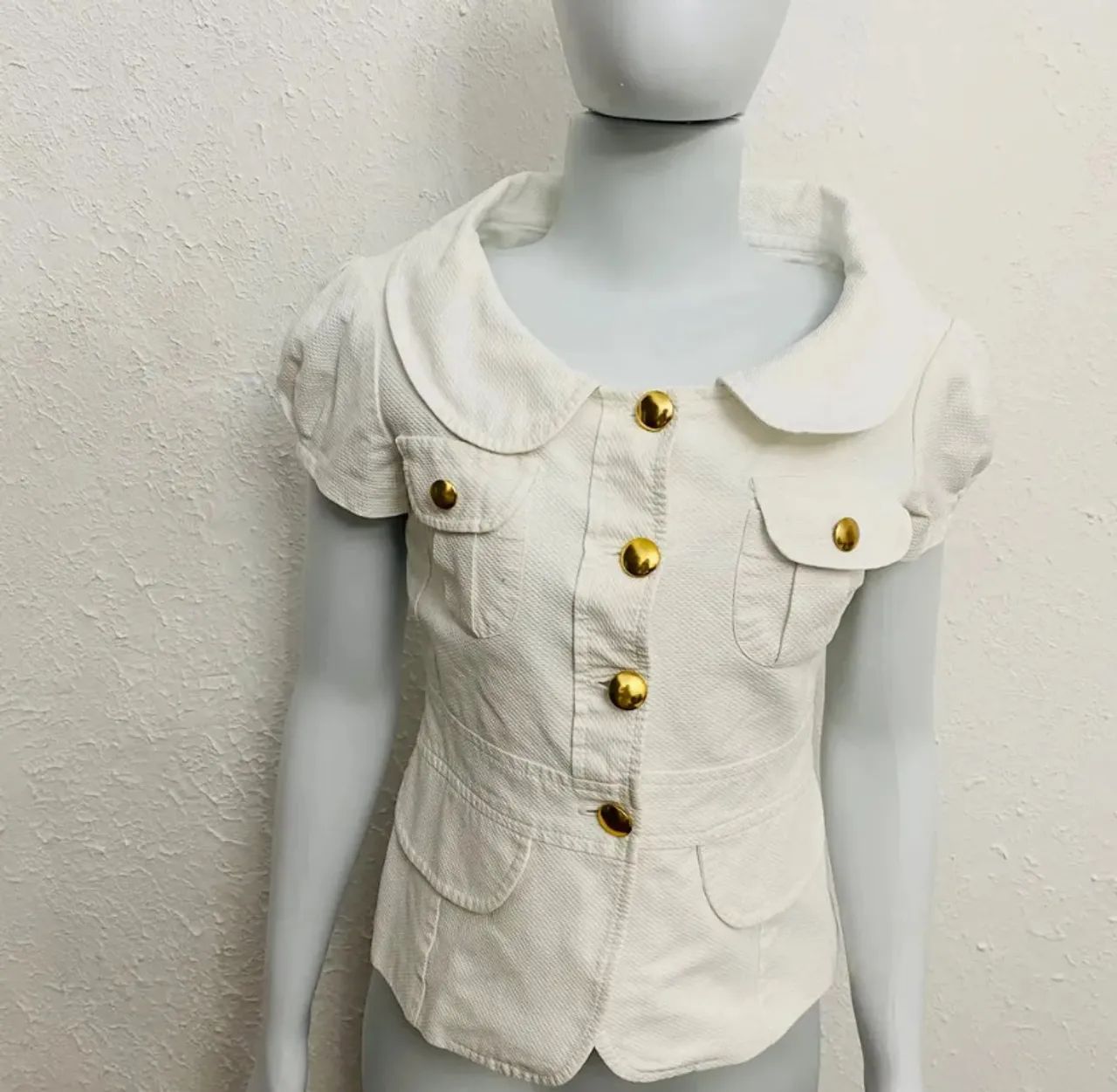 Blazer Alfaiataria Tamanho Pp Branco Bom Estado