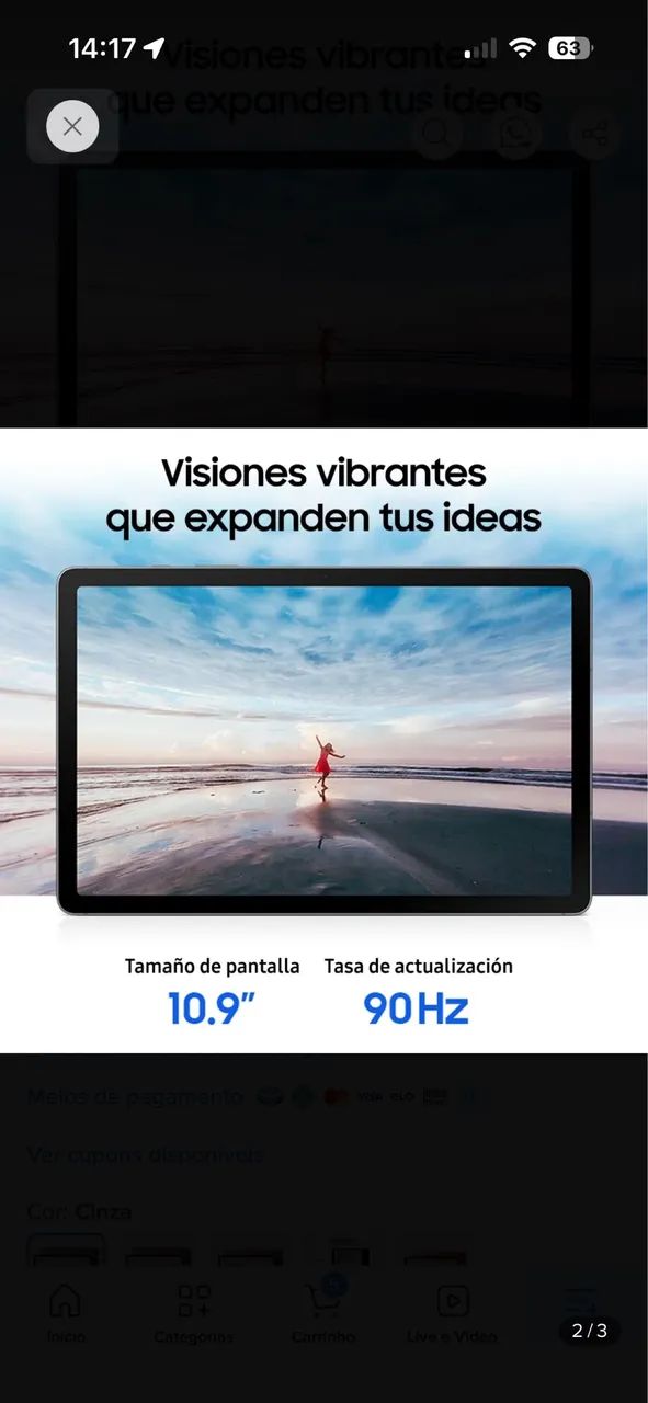 Tablet Samsung galaxy s10 lite 128gb 6gb ram cinza