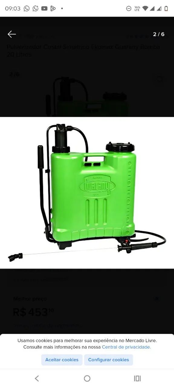 Pulverizador 10 litros 