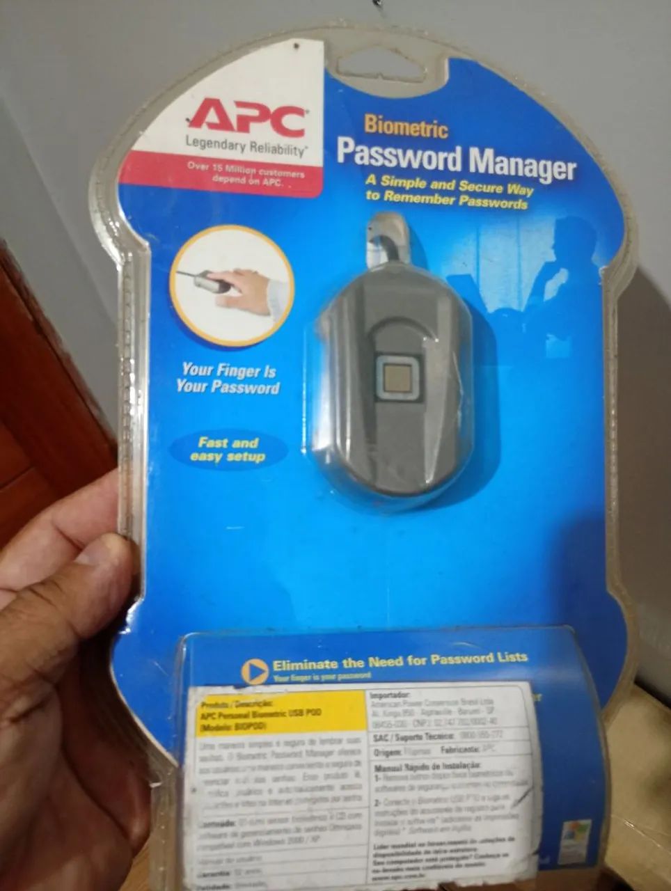 Leitor de impressões digitais APC Biopod Timework