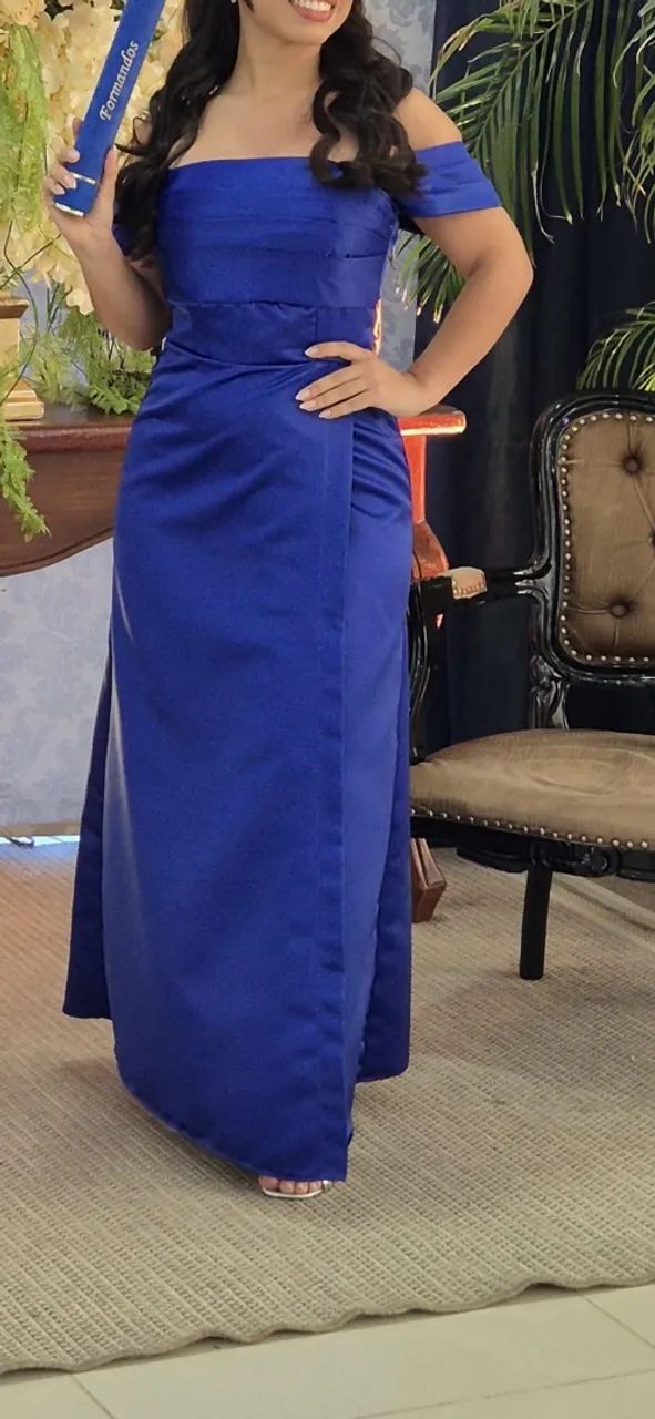 Vestido de formatura azul