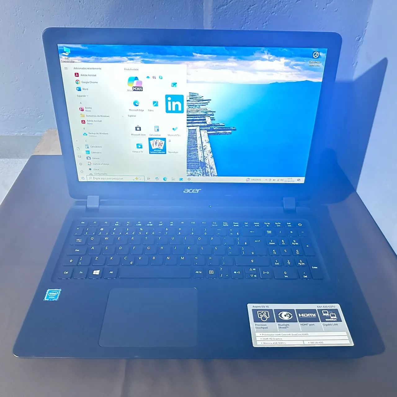 Notebook Acer QuadCore - SSD:240GB