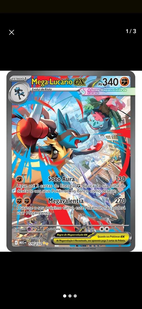 Carta pokémon Mega Lucario EX 