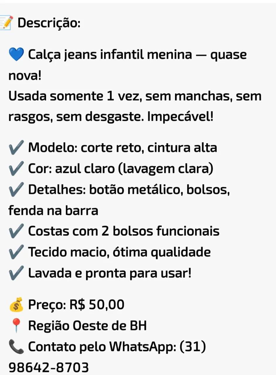 Calça Jeans ? semi nova - usada uma única vez - Foto 2