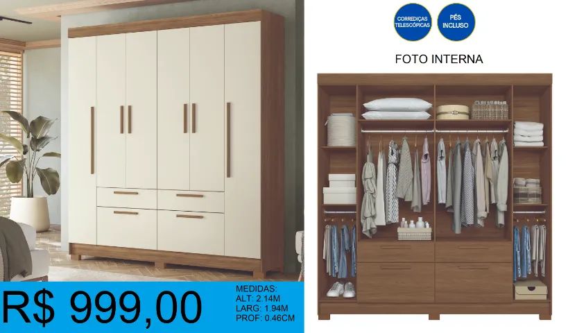 Roupeiro completo- compre hoje e receba em até 72 horas 