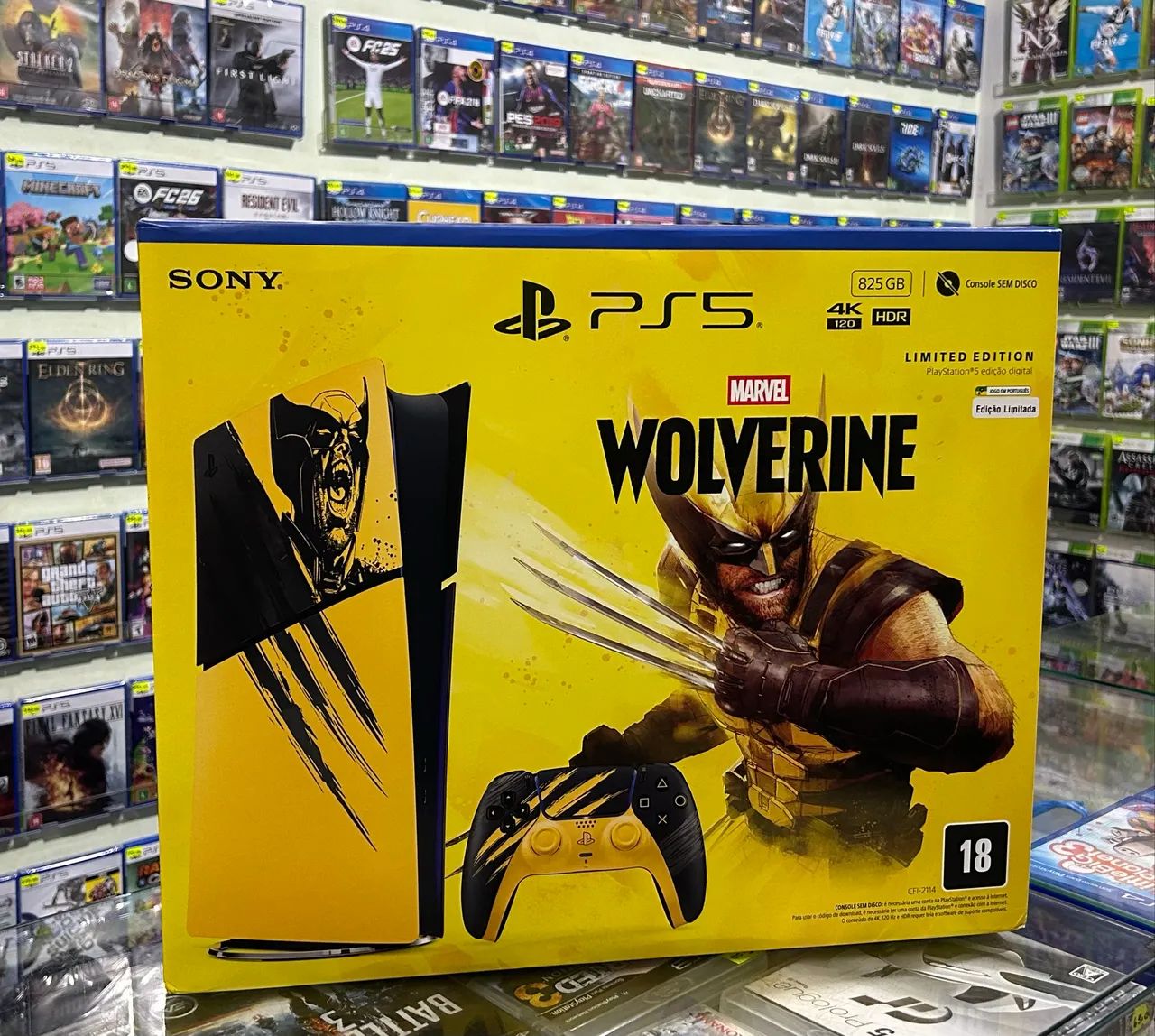 PlayStation 5 Slim 825GB Digital Edição Limitada Marvel Wolverine 