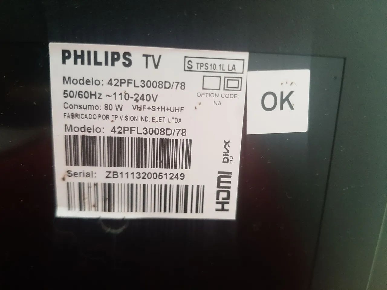 Tv Philips 42polegadas Defeito tela display pra retirada de peças ou consertar valor 250  - Foto 2