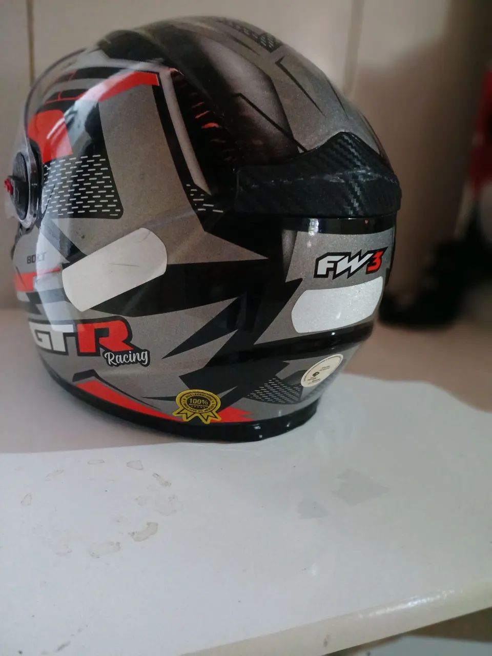 CAPACETE FW3 GTR RACING  com óculos 