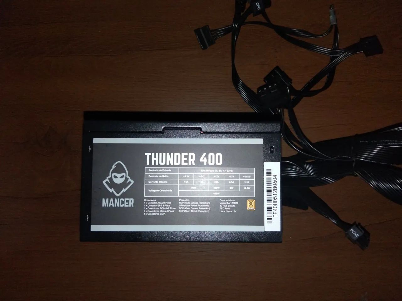 FONTE MANCER THUNDER ORIGINAL SELO 80 PLUS - Foto 2
