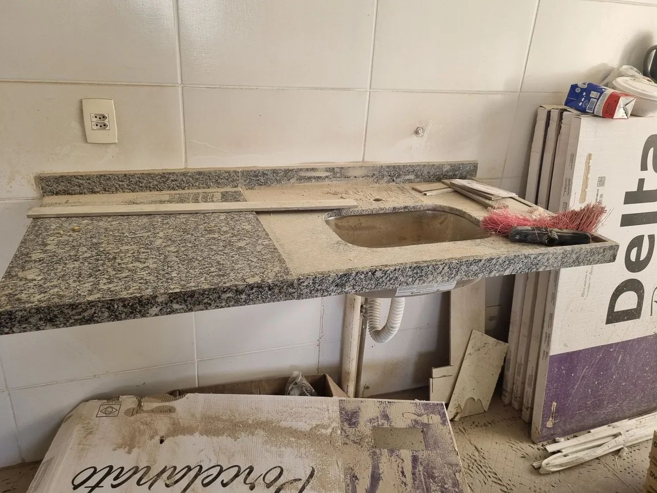 Bancada de pia cozinha sem bojo