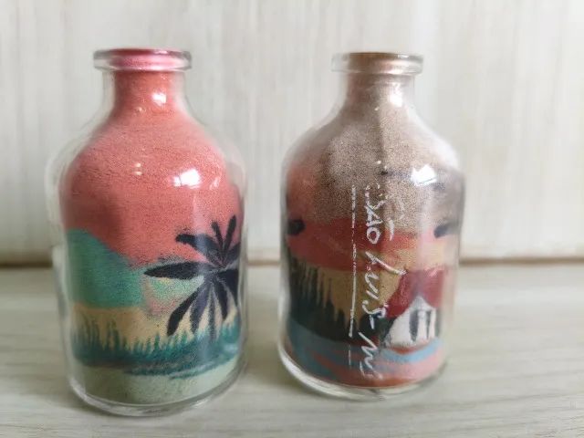  Mini Garrafas de Areia artesanais   do Maranhão  kit c/ 2 de coleção.    - Foto 2