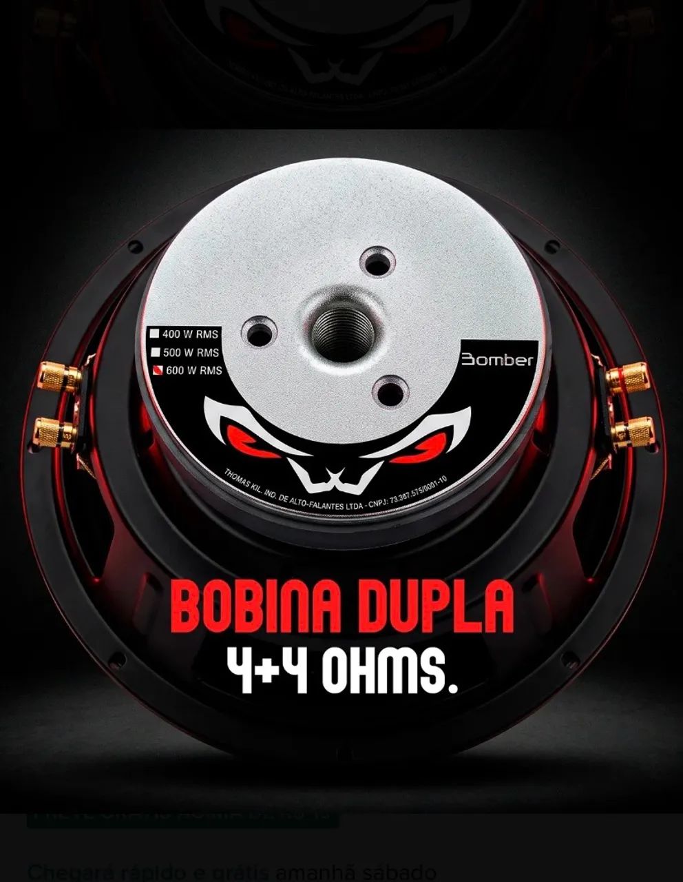 Alto falante 12 polegadas 600 RMS bobina dupla 4+4 - Foto 3