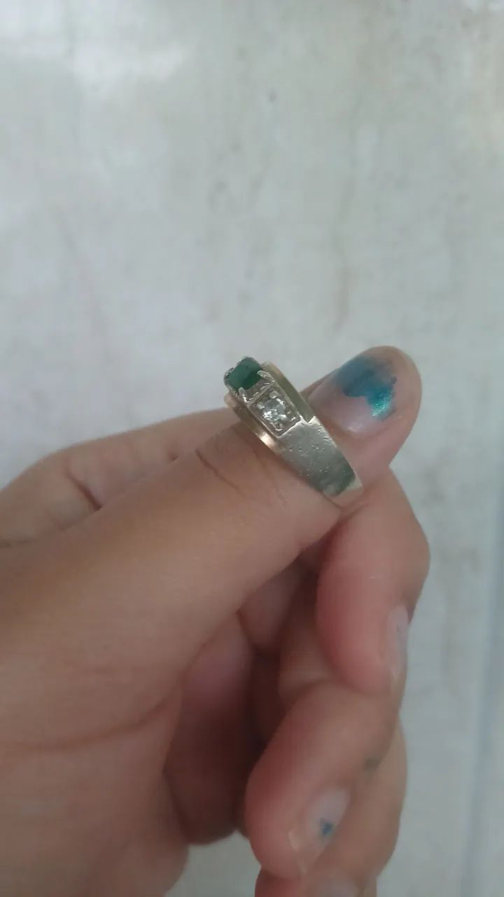 Anel prata com ouro 14k - Foto 2