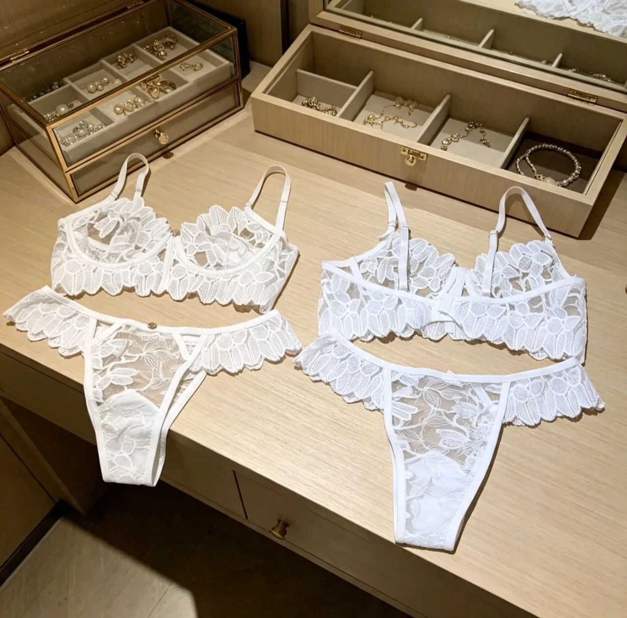 conjunto lingerie branco, tamanho P - Foto 3