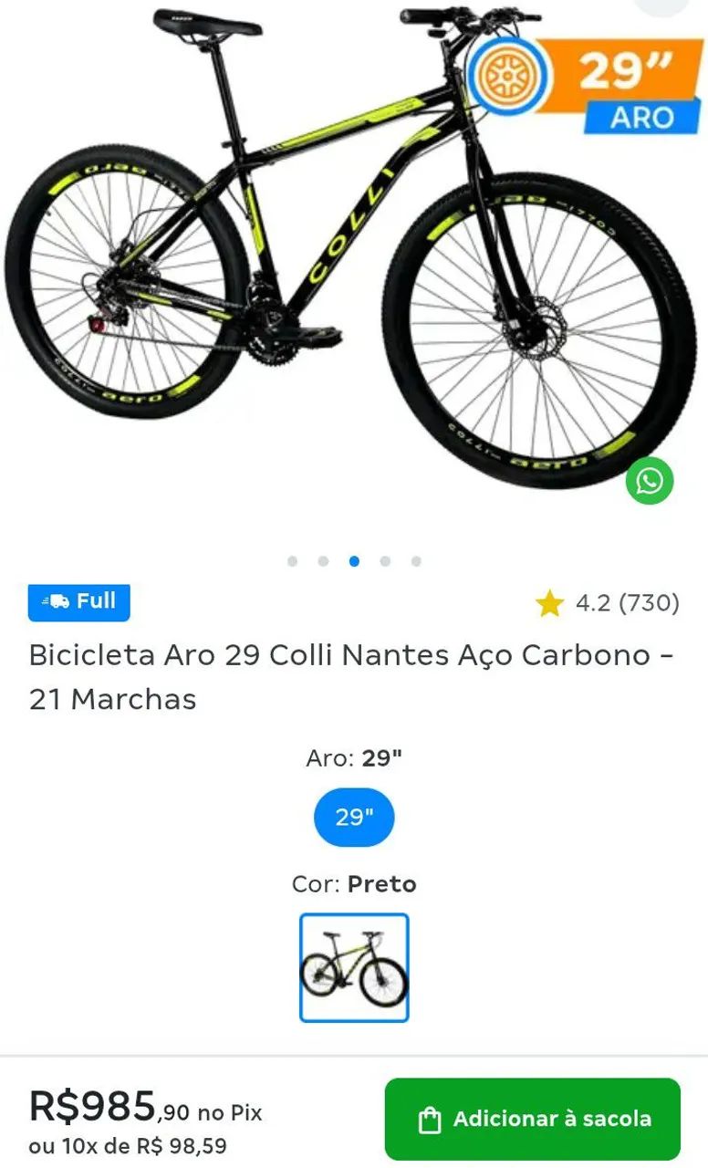 BICICLETA COLLI 21 MARCHAS , ARO 29