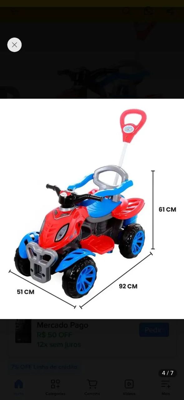 Carrinho de bebê infantil empurrador pedal criança homem aranha spider - Foto 2