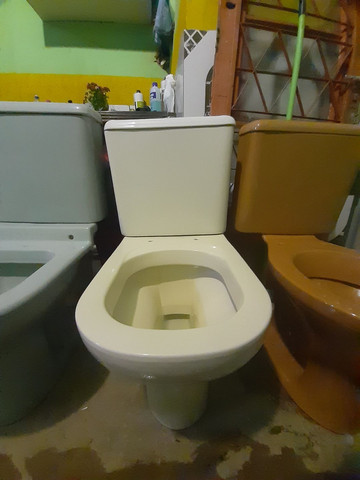 Luxury Series Beige Square Integrated Toilet Set
