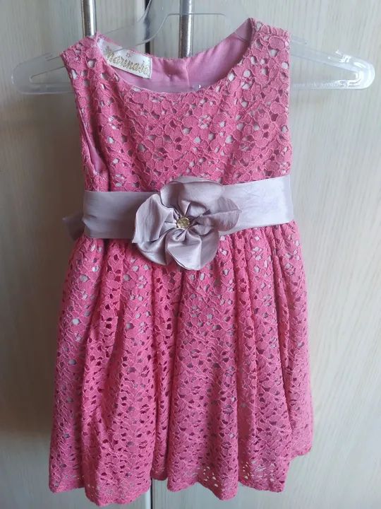 Vestido Infantil Rosa. De 12 a 24meses  - Foto 3