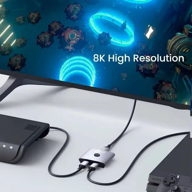 Divisor bi-direcional HDMI 2.1 Switch Splitter, 2 em 1 saída, Ultra HD, 4K @ 120Hz, 8K @ 6 - Foto 2