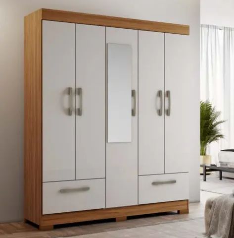 Guarda roupa casal 5 portas com espelho 