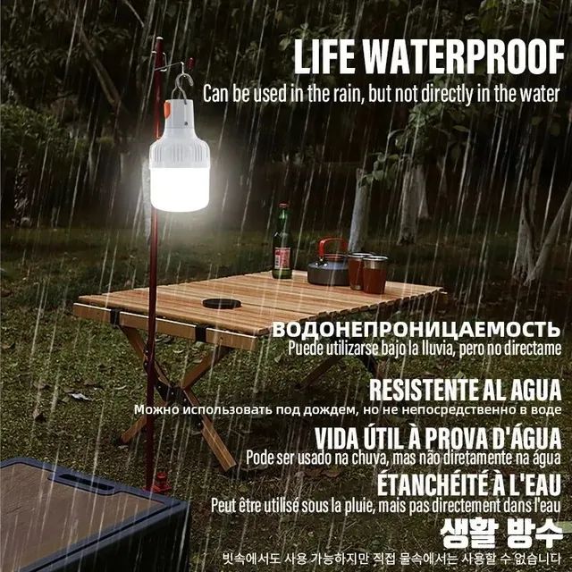 Lampada Led Recarregável Portátil para Camping pesca e feiras Usb 60w - Foto 2