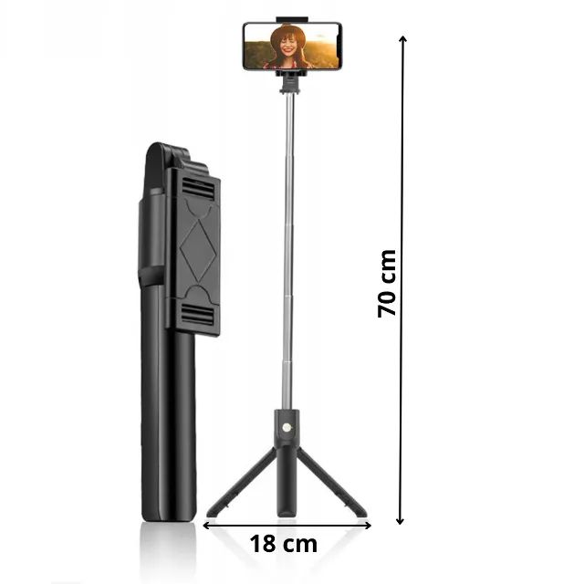 Bastão Pau Selfie Tripé Bluethooth Controle Remoto Celular Blutuf - Foto 3