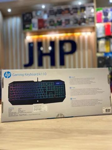Teclado USB Gamer HP K110 Led Preto - Loja Física  - Foto 2