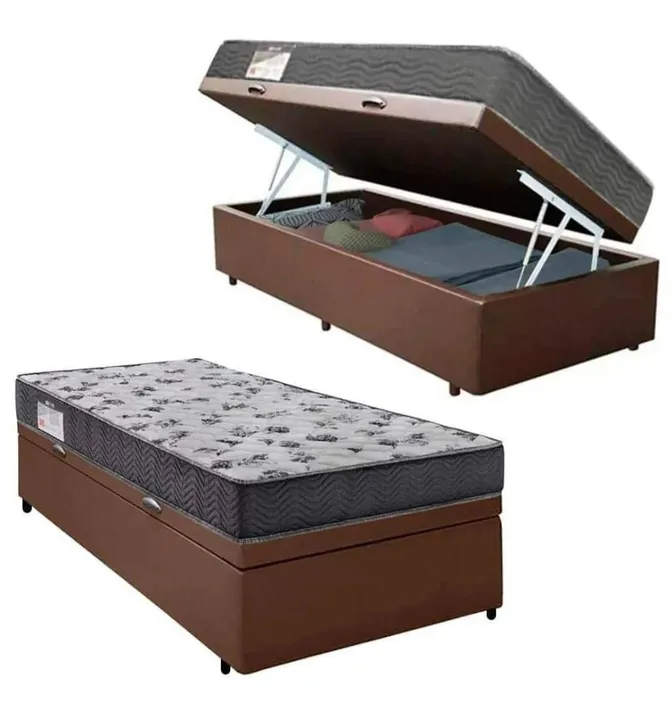 KIT SUPERIORE SOLTEIRO COLCHÃO COM <br>CHÃOA00%espuma D33 CONFORTOBOM <br> 20 cm <br>COM BOX BAÚ