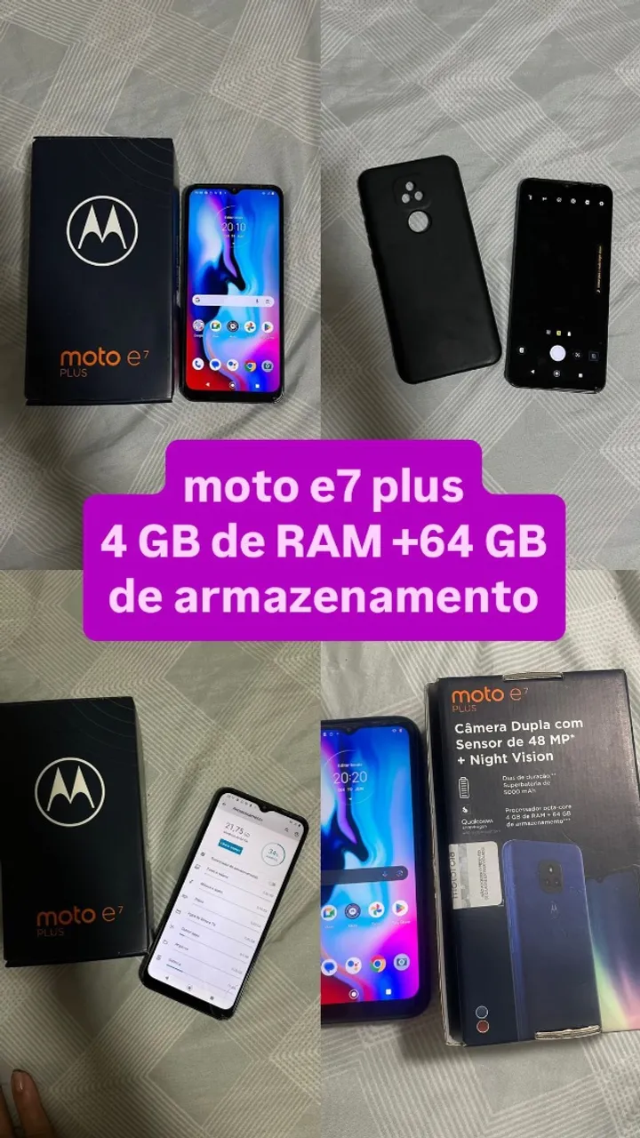 Moto E7 Plus 64 Gb + Capa + Fone