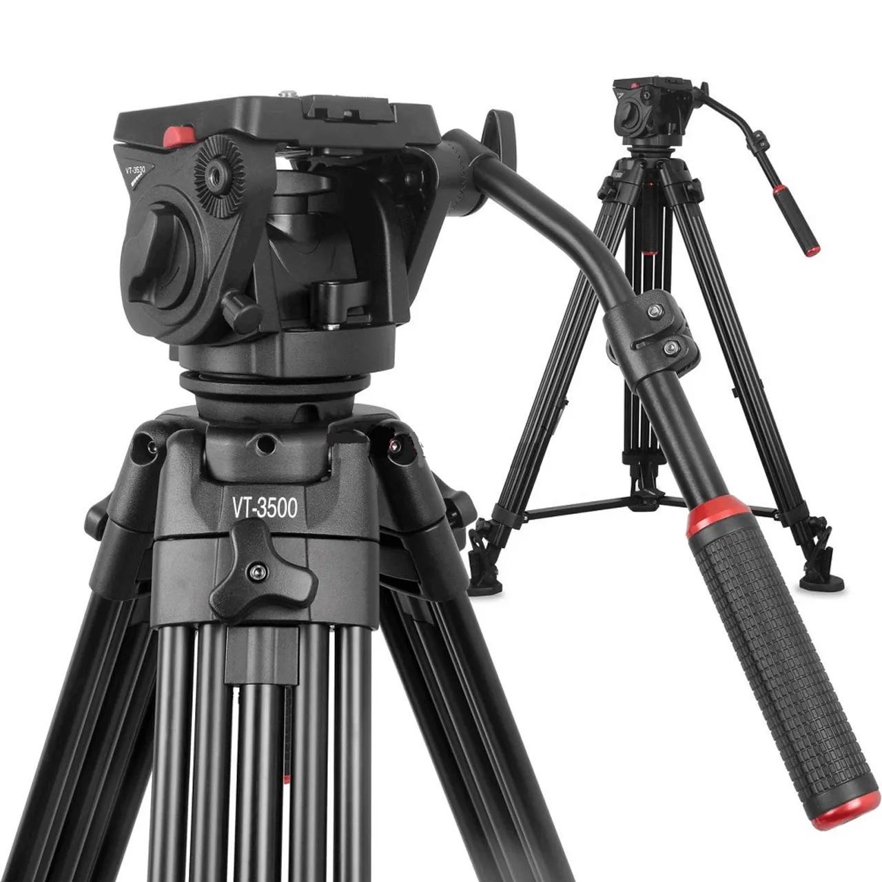 Tripé Profissional Kingjoy VT-3500 com Cabeça Hidráulica Fluida de 1.97m para 20kg - Foto 4